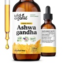 Wild & Organic Ashwagandha Liquid Drops - Calming Ashwagandha Root Extract for Relaxation - 1-Monats-Versorgung - Kräuter-Ergänzungen für Frauen und Männer - Vegan, Zucker & Alkoholfreie Tinktur - 2 fl oz