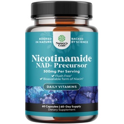 Vitamin B3 Niacinamid 500mg Kapseln - Mitochondriale Energie und potente Hautergänzung - Vitamin B3 Niacin Flush Free und Nicotinamid 500mg - Flush Free Niacin Supplement - 60 Count
