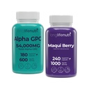 LongLifeNutri Alpha GPC 600 mg & Stabilized R-Alpha Lipoic Acid 300 mg Bundle – 180 + 120 Veg Caps, 3 & 4 Month Supplies, Choline & Antioxidant Support, Non-GMO, GMP Certified, Made in USA
