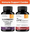 Sandhu's Immununterstützung Combo | Elderberry & Zink Quercetin Kapseln Bundle | Unterstützt Immungesundheit