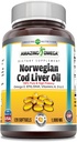 Erstaunlich Omega Norwegian Cod Liver Oil (Omega-3, EPA/DHA) Ergänzung | 1000 Mg pro Servieren | 120 Softgels | Orange Flavor | Non-GMO | Gluten-Free | Made in USA