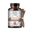 Just Jaivik 100% Organic & Pure Lakritze (Glycyrrhiza Glabra) / Yastimadu / Mulethi Tabletten als Nahrungsergänzungsmittel - 750mg (90 Tabletten) | für eine gesunde Verdauungsfunktion und verbessert das Atmungssystem