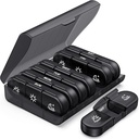 PULIV Weekly Pill Organizer 3 Mal am Tag, Portable Travel Pill Box 7 Tag mit großen Pillen-Container, Licht-Proof Pille Fall für Vitamine, Medikamente, Ergänzungen und Fischöle (Schwarz)