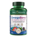 Reinheitsprodukte OmegaBerry Fish Oil mit Vitamin D3 und Bio Acai - 1250mg Konzentriertes Molecularly Distilled Ultra Pure Omega-3 Fish Oil, 500mg DHA + 650mg EPA - 60 Soft Gels - 30 Tage Versorgung von