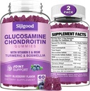 2 Pack Glucosamin Chondroitin Gummi, extra Stärke Glucosamin Chondroitin MSM mit Elderberry & Turmeric, Joint Health, Flexibilität, Antioxidans, Immune für Erwachsene-Blueberry Flavored, 120 Gummies