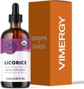 Vimergy Lakritz – fördert die Verdauungsfunktion* 57 2mL (50-58 Tropfen) Portionen (200mg Extrakt pro Portion) – Vorteile für die Gesundheit der Atemwege* – USDA zertifiziert organisch, vegan, glutenfrei – 115 mL