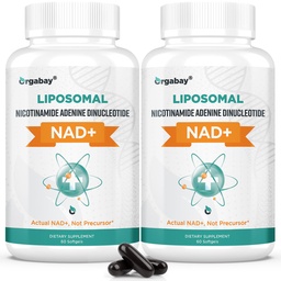 Orgabay Liposomal NAD+ Ergänzung 500 mg, hohe Absorption, Boost NAD+ mit TMG 250 mg, Actual NAD Plus Mehr Efficient Than Nicotinamid Riboside, Unterstützung Cellular Energy, Healthy Aging | 120 Softgels
