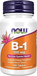 JETZT Lebensmittel Vitamin B-1 (Thiamine) 100mg, 100 Tabletten (Pack von 2)