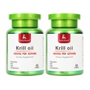 JulyDeer 2 Flaschen Antarktis Krillöl 1000 mg mit Omega-3s EPA, DHA, Astaxanthin und Phospholipiden 60 Softgels Supplement Kein Fischiger Nachgeschmack für Gelenk, Herz, Gehirn und Immunität - 120 Softgels