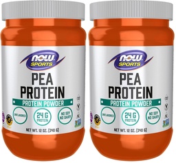 NOW Sports Nutrition, Pea Protein 24 g, Easily Digested, Unflavored Powder, 12-Ounce (Pack von 2)