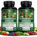 Potent Garden 2-Pack Organic Superfood Greens, Obst und Gemüse Supplement Reich an Vitaminen & Antioxidantien mit Alfalfa, Rübenwurzel & Sauerkirsche zur Steigerung von Energie, Immunität & Darmgesundheit, 120 Ct