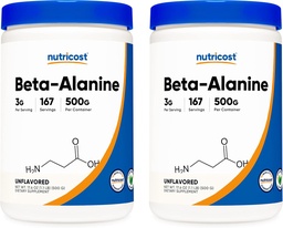 Nutricost Beta Alanine 500 Gram Flaschen (2 Packung für 1 KG) - Pure Beta Alanine
