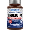 Probiotika für Männer und Frauen, 200 Milliarden CFU 35 Stämme, Präbiotika + Verdauungsenzyme, Supreme Restore Probiotische Ergänzung, 60 Veggie Kapseln