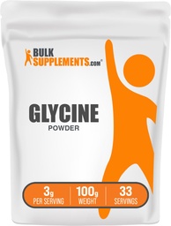 BulkSupplements.com Glycin-Pulver - Glycin-Ergänzungen, Aminosäure-Ergänzung - Unflavored & Glutenfrei, 3g pro Servierung, 100g (3,5 oz) (Pack von 1)
