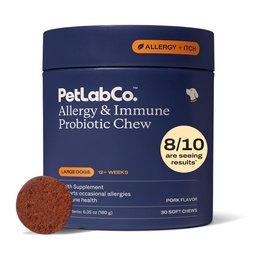 PetLab Co. Allergy & Immune Daily Probiotics for Dogs. Unterstützt Hefeproduktion, Saisonale Allergien, Intermittierende Itchiness, Gut & Digestive Health für große Hunde - 30 Chews - Packaging May Vary