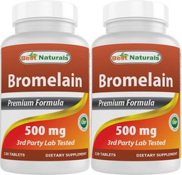 Best Naturals Bromelain 500mg 120 Tabletten (120 Count (Pack von 2))