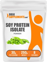 BulkSupplements.com Soy Protein Isolate Powder - Vegan Protein Powder, Unflavored - Rein & Glutenfrei, 30g pro Servierung, 250g (8.8 oz) (Pack von 1)