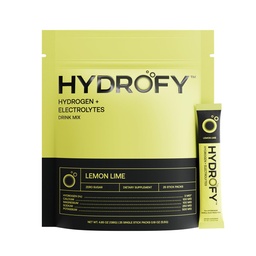 Hydrofy Hydrogen Wasser + Elektrolyte Trinkmischung | H2 Hydration Packets mit molekularem Wasserstoff, Natrium, Kalium, Magnesium, Calcium und Mineralien | Kein Zucker | Zitronenlime | 25 ct