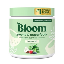 Bloom Nutrition Superfood Greens Powder, Digestive Enzyme mit Probiotika und Präbiotika, Gut Health, Bloating Relief für Frauen, Chlorella, Green Juice Mix mit Rübenwurzelpulver, 30 SVG, Coconut
