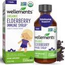 Wellements Organic Elderberry Syrup für Kinder | Unterstützt Immungesundheit* für Babys & Kleinkinder, Made with Organic Elderberry, USDA Certified Organic & Non GMO | 1 Jahr +, 4 Fl Oz