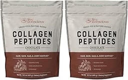 Live Conscious Collagen Peptides Powder - Chocolate Collagen Powder - Haar, Haut, Nagel und Gelenkunterstützung - Typ I & III Grass-Fed Collagen Supplements für Damen und Herren (2-Pack)