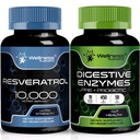 WELLNESS LABSRX Resveratrol Kapseln 10.000mg - Verdauungsenzyme 450mg
