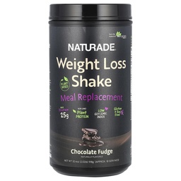 Naturade Plant-Based Weight Loss Shake, 25g Protein, 6g Dietary Fiber, Gluten & Soy Free Chocolate Fudge 18 Servings