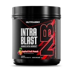 NutraBio Intra Blast Bcaa Powder Amino Acid Supplement, Elektrolyt & Hydration Blend, Intra, Pre Workout & Muskel Erholung, 20g Eaa Aminosäuren Pulver, 5g Glutamin- Tropical Fruit Punch, 30 Servieren