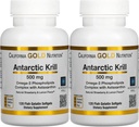 California Gold Nutrition Antarktis Krill Öl, Ultra-High Omega-3 mit Astaxanthin, Natürliche Erdbeere & Zitronen Geschmack, Non GMO, Glutenfrei, 500 mg, 120 Fish Gelatin Softgels, 2 Pack