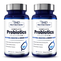 1MD Complete Probiotics Platinum | Unterstützt Verdauungsgesundheit | mit Nourishing Prebiotics, 51 Billion Live CFU, 11 Strains, Dairy-Free | 30 Gemüsekapseln (2-Pack)