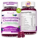 2 Packung Glucosamin Chondroitin Gummies - Glucosamin Chondroitin mit MSM, Holunderbeere, Kurkuma, Joint Support Supplement für Erwachsene, Männer und Frauen - Blaubeergeschmack, 120 Cts