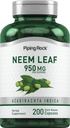 Piping Rock Neem Blatt Kapseln | 950mg | 200 Pulver Pillen | Kräuterextrakt Ergänzung | Azadirachta Indica | Non-GMO, Glutenfrei