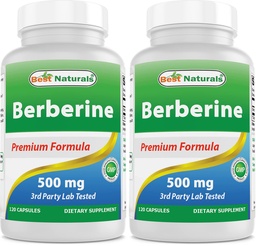 Best Naturals Berberine 500mg 120 Kapseln - Unterstützt Immunfunktion, Herz-Kreislauf- und Gastrointestinalfunktion (120 Zähler (Pack von 2))