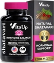 Shatavari Kapseln für Damen 1200mg - USA Made Shatavari Root Supplement für normale Hormonunterstützung, Menopause & Menstrual Wellness - 60 Vegan Kapseln