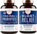 WINDSOR BOTANICALS Bloat Relief Probiotic mit Enzymen und Vaginal Probiotics - Verdauungs- und Vaginalgesundheit Bundle