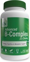 Health Thru Nutrition Advanced B-Complex Complete Plus Choline - Vegan | Energy Cognition & Metabolic Support | Hohe Potenz mit 550mg Choline, B12, Biotin und mehr | Non-GMO (Pack von 60)