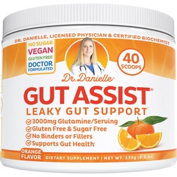 Leaky Gut Support Powder | L-Glutamin Gut Lining Formula | Gut Assist von Dr. Danielle, Orange Flavor