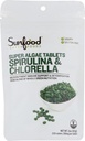 Sunfood Chlorella Spirulina Tabletten - Spirulina und Chlorella Pulver Pillen, Green Algae Supplement Reich an Chlorophyll, Gebrochene Zellwand, Vegan - 2 Unze Tasche