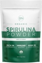 Spirulina Powder Organic 225g - 64 Servierungen 3.5g Serviergröße - USDA Zertifiziert - RAW-Nährstoff dicht Über 70% Protein pro Servierung - Reinste Quelle Vegan Protein - Superfood