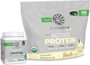 Sunwarrior Active Organic Protein Pulver Pflanzenbasierte Vanille Flavored 45 Servierungen & Kreatin Monohydrat Pulver 60 Servierungen
