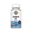 KAL Liposomale Vitamin K2 Beilage mit MK7 100 mcg - Hohe Absorption, Liposomale Technologie - Fortgeschrittene Knochenunterstützung - Vegan, Glutenfrei, Hergestellt ohne Soja, 30 Servietten, 30 VegCaps