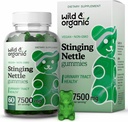 Wild & Organic Sting Nettle Root Gummies 7500mg - Urinary Tract Support Supplement für Männer und Frauen mit Sting Nettle Root Extract - 60 Vegan, Non-GMO Gummies