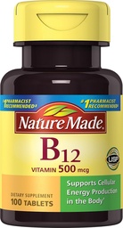 Natur Made Vitamin B-12 500 mcg Tabletten 100 ea (Pack von 2)
