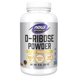 NOW Foods Sports Nutrition, D-Ribose Powder 5.000 mg, Zertifizierte Non-GMO, Energieproduktion*, 8-Ounce