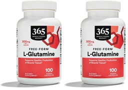 Ganzer Lebensmittelmarkt, L Glutamine 500Mg Veggie Caps, 100 Count (Pack von 2)