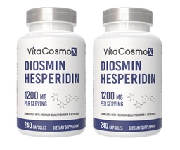 Diosmin Hesperidin 1200 mg Complex, 240 Capsules, Citrus Bioflavonoids Rich Fruit Extract, 100% Vegetarian, Non-GMO & Gluten Free (240 Count (Pack of 2))