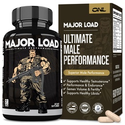 Major Load Testosteron Booster für Männer - Testosteron Ergänzung mit rallig Ziegenkraut, Maca Root, & Tribulus Terrestris - Tongkat Ali Men's Energy, Stamina & Stärke - Test Booster 60 Kapseln
