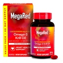 MegaRed Antarctic Krill Oil 500mg Omega 3 Fettsäure Supplement, Extra Strength EPA & DHA Krill Oil Softgels (90cnt Box), Astaxanthin, Heart Health Supplement ohne Fischöl Nachgeschmack