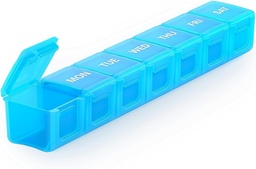 Sukuos Extra große wöchentliche Pille Organizer, 7 Tage tägliche Pille Box Fall Arthritis freundlich, Silkscreen gedruckt Medizin Container mit klaren Deckel für Vitamine, Fischöle oder Ergänzungen (blau)