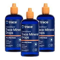 Trace Minerals ConcenTrace Drops | Full Spectrum Minerals | Ionic Liquid Magnesium, Chloride, Kalium | Low Sodium | Energy, Elektrolyte, Hydration | 288 Day Supply, 8 fl oz (Pack mit 3)